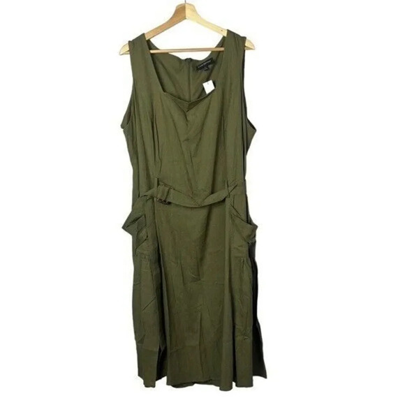 Lane Bryant Dresses & Skirts - Lane Bryant Olive Green Sleeveless Knee Length Dress 24